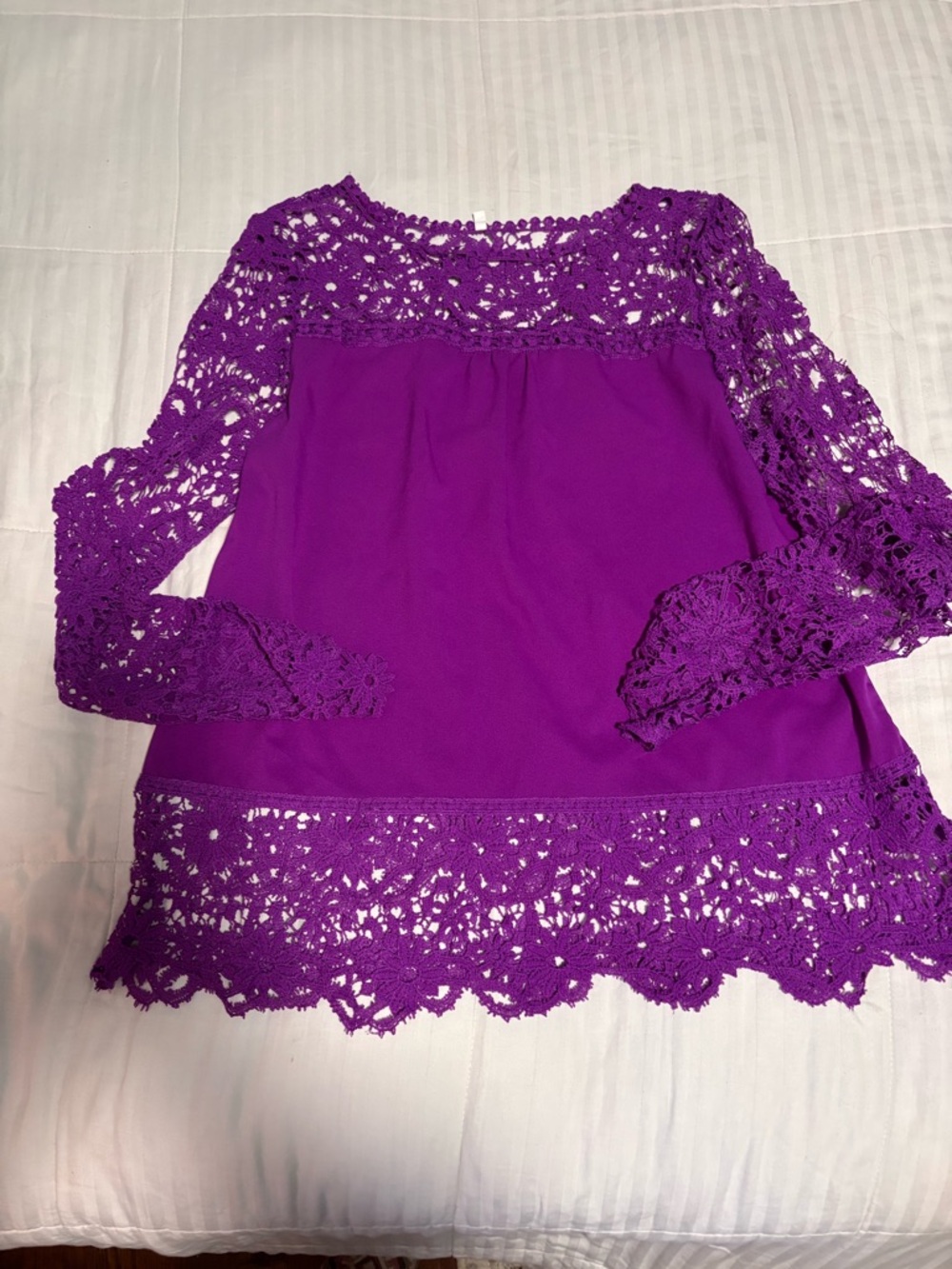 SHEIN Purple Lace-Trim Women’s Blouse